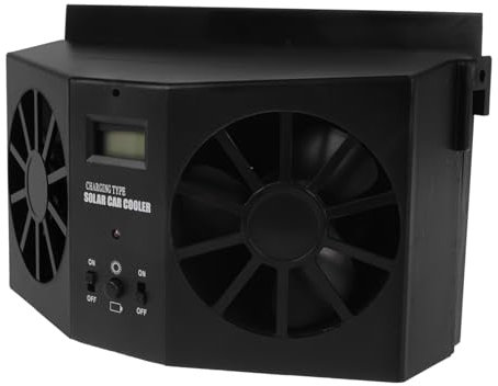 Amosfun Auto-Lüfter Fensterlüfter schwingen entlüften Autoventilator solarbetrieben groß auto klimaanlage Auto Klimatisierung Solarventilator für Autofenster Autoabgase -Lüfter Abs Black