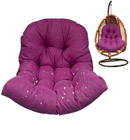 EXZFW Hängesessel Kissen Outdoor, Dickes Polster für Hängesessel und Hängekorb, wasserabweisendes Sitzkissen mit weicher PP-Füllung für Garten, Balkon, Terrasse,Lila