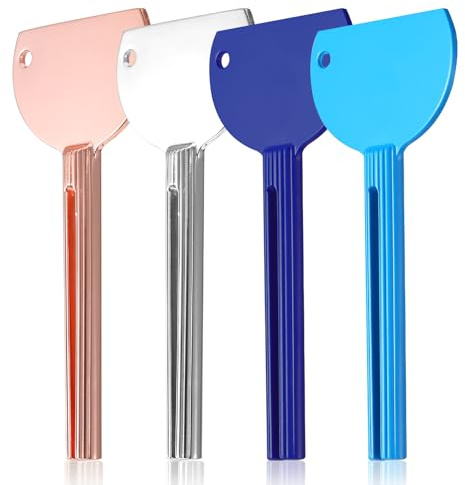 LXUEJIE Lot de 4 presse-tubes de dentifrice en acier inoxydable - Presse-tube en métal - Pour lait nettoyant, cire, colorant capillaire