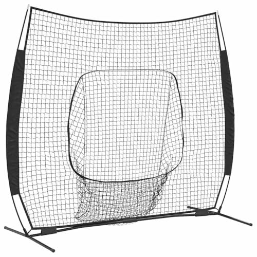 vidaXL Baseball-Übungsnetz Schwarz 250 x 106 x 209 cm Polyester