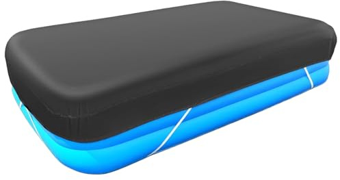 Cubierta Inflable Rectangular para Piscina de 10 x 6 pies, protección UV, Impermeable, con Banda elástica incorporada para Exteriores..