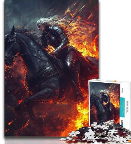 Mittelalterliches Ritter- und Krieger-Gemälde-Puzzle für Teenager, 1000 Teile, Lernspiele, Heimdekoration, Künstlersammlung, bildende Kunst (38x26cm)