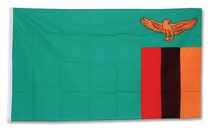 Zambia Bandiera Grande 90 x 150 cm, multicolore, Taglia unica