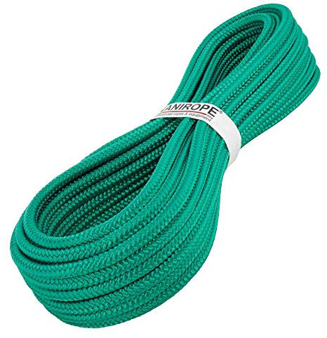 Kanirope® PP Seil Polypropylenseil MULTIBRAID 8mm 10m Farbe Grün (0117) 16x geflochten