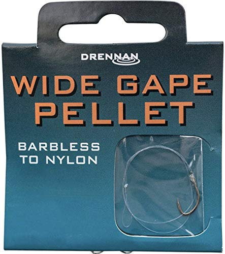 Drennan Wide Gape Pellet Hooks To Nylon 16 To 3lb 8oz Barbless Qty 8