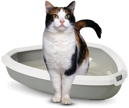 Katzentoilette Rincon grau / weiß 58,5 x 46 x 13,5 cm