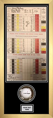 Kwik Picture Framing Ltd Golf Ball Display Case Hole In One Black Mount - Gold Frame