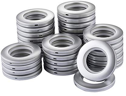 32 Pack Curtain Grommets,DeSS Inner Diameter 1-9/16(40mm) Curtain Eyelet Rings Nanoscale Low Noise Roman Ring (Matt Silver)