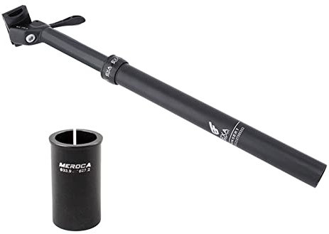 YTLT Reggisella Telescopico MTB 27,2/28,6/30,4/30,9/31,6/33,9 mm, Canotto Sella Ammortizzato Bici in Alluminio Lunghezza 410mm per Bici elettrica, MTB, City Bike, Nero,33.9mm