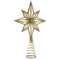 com-four® Deko Stern Weihnachten - Weihnachtsdekoration Stern - Aufsteller Weihnachtsstern mit Glitzer - Christbaumspitze (goldfarben - S)