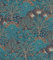 Rasch Tapete 711301 - Vliestapete mit Palmen und Palmenblättern in Petrol, Blau und Gold aus der Kollektion Sophia - 10,05m x 0,53m (LxB)
