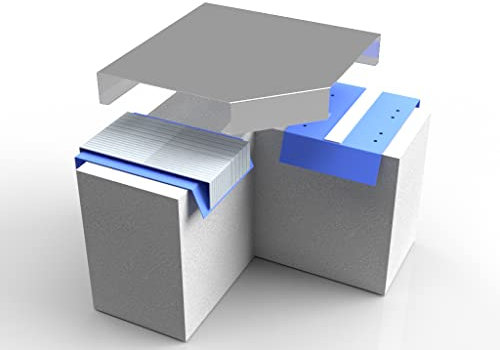 Alu-Mauerabdeckung Komplettsystem - Ecke 90° inkl. 2x Schnapphalter und 1x Stoßblech - Größe: XXL, Farbe: Grau RAL 9006