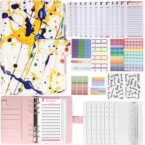 Budget Planner | Haushaltsbuch Budget Binder | Budgetplaner mit Umschlagmethode (A6 PU Leder - Grau)