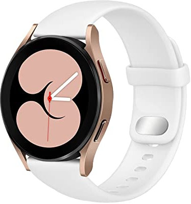 HdanMole 20mm Watch Armband Kompatibel mit Samsung Galaxy Watch 4 Watch 5 40mm 44mm / Galaxy Watch 3 41mm / Active 2 40/44mm, Weiches Silikon Sport Armband für Vivoactive 3 / Vivomove HR, Weiß