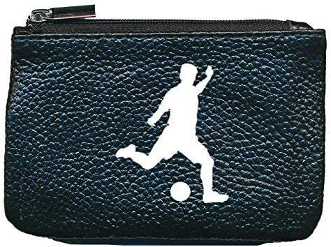 Syl'la Joueur Foot Porte Monnaie et cle en Cuir pour Homme Noir Personnalise avec prenom