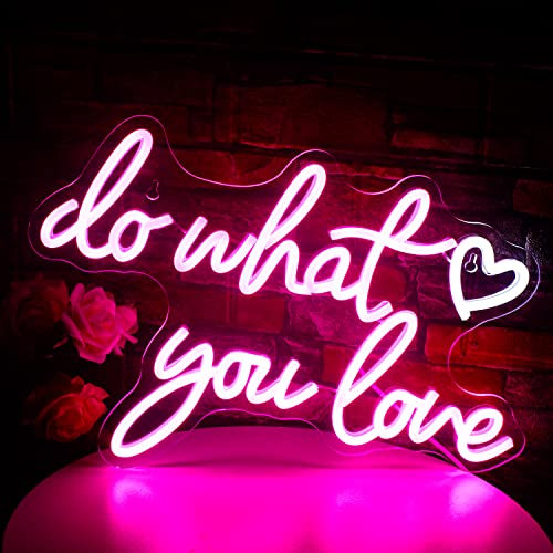 Do what you love neon logo Rose néon logo pour décoration murale USB alimenté néon pour chambre à coucher, bar, décoration de la maison, fête d'anniversaire, cadeau