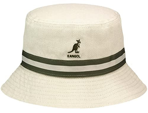 Kangol Stripe Lahinch Baumwollhut Fischerhut Hut Bucket Hat Stoffhut (S (54-55 cm) - beige)