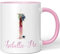 JUNIWORDS Tasse, Isabella-Pia, Name Anfangsbuchstabe Initial Alphabet Floral Buchstabe I Monogramm Motiv, Rosa (5514514)
