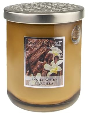 Heart & Home Duftkerze, groß, 340 g, Sandelholz und Vanille- Sandalwood&Vanilla Grundpreis (97,03 € / 1 Kilogramm)