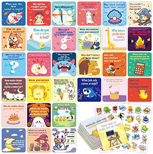 zheyistep 160 Joke Cards for Kids Lunch Box Jokes for Kids, Inspirational Lunch Notes for Boys Girls Students Lunch Notes Jokes Cards with 80 Reward Stickers for Teacher