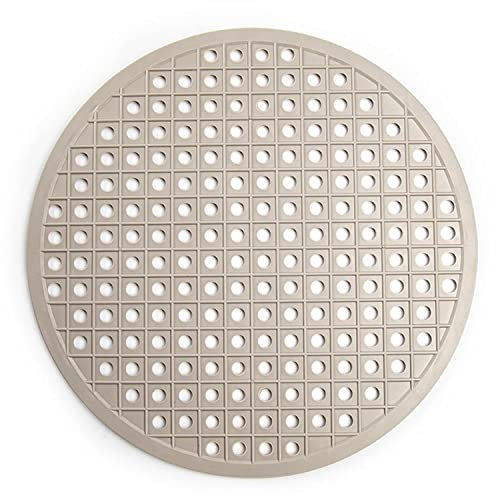 CABLEPELADO Salvaplatos y Alfombrilla para Fregadero - Rejilla Protectora de Plástico, Tapete 32 cm diámetro, Beige