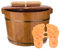 FLOWFX Fußbad-Eimer aus natürlichem Holz, Fuß-Whirlpool-Badefass, Begasung, Schaum-Fußfass, Einweichwanne, Wascheimer-Fass Lofty Ambition