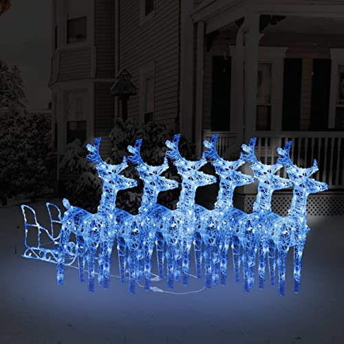 ARKEM Rentiere Schlitten Weihnachtsdekoration 320 s Acryl Deko Weihnachten Outdoor
