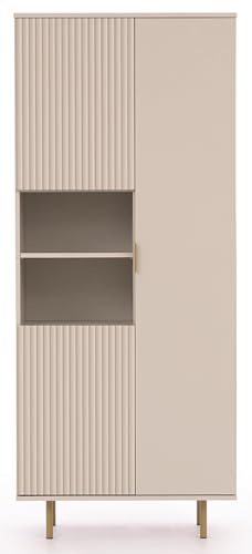 Generisch Nubia Bücherregal R3D Schrank, Mehrzweckschrank (Creme)