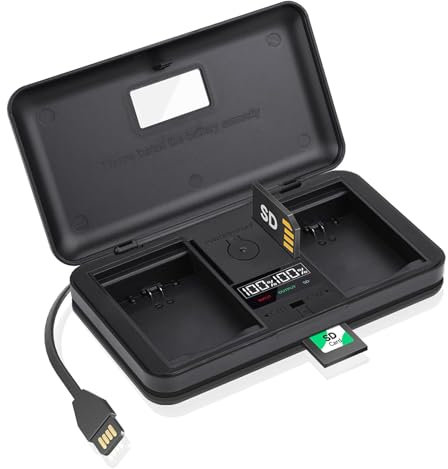 DMW-BLC12 Akku-Ladegerät mit Kartenleser (ohne Akku), kompatibel mit Panasonic Lumix