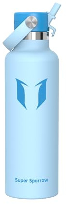 Sparrow Borraccia Termica 500ml/750ml/1L/1.2L FlipFlow Bottiglia Cannuccia | Acciaio Inox Borracce Termiche, Antiperdita, Calda, Fredda, Senza BPA, Lavastoviglie, Palestra, Scuola, Fitness, Gym, Viaggio