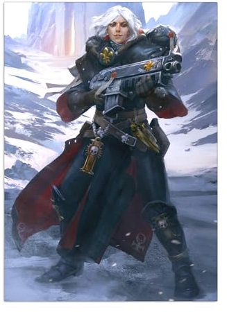 Displate Offiziell Warhammer MetallPoster Magnetische Befestigung Inklusive Lizenziert Bilder Hochwertiges PosterWarhammer 40,000: Rogue Trader Sister Argenta Poster 45 cm x 32 cm