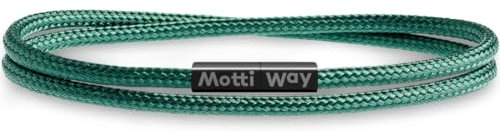 Motti Way Pulseras Para Hombre Mujeres Con Cierre Magnético, Nauticas Pulsera De Cuerda Umpermeable Unisex Verde, Tamaño L