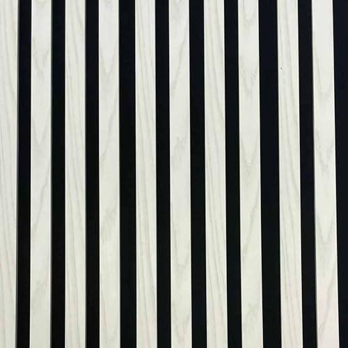 Wall Panels MDF Acoustic Slat Wood Decorative Sound Absorbing Veneer Contemporary Luxury Slatted Wall Panelling Boards Interior Decor– 2400mm x 134mm – Pack of 5 Boards (WHITE-3043)