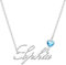 Kraven Damen Kette mit Namen Blauer Geburtsstein-Anhänger Halskette Namenskette Geschenk Personalisiert Damenkette Buchstaben Kette Geschenkidee für Frauen Teenager Mädchen Tochter (Sophia)