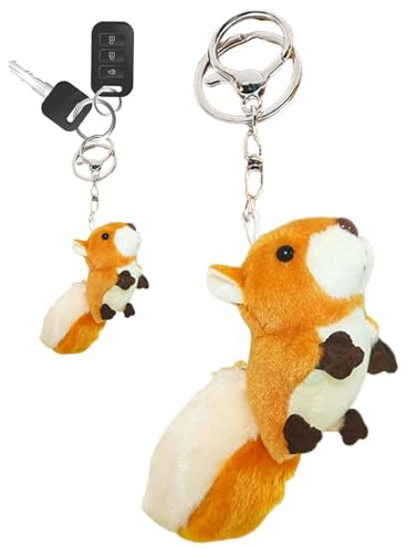 Eichhörnchen-Plüsch-Schlüsselanhänger Spielzeug,Gefüllter Eichhörnchen-Plüsch-Schlüsselanhänger | Plüschtier Eichhörnchen Schlüsselhalter - 10 cm/3,9 Zoll Cartoon Braunes Eichhörnchen