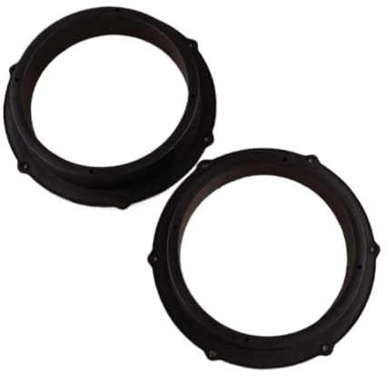 KSJFEQS [Replacement] 1 Pair Black Plastic 8 inches to 6.5 inches Car Interior Front Stereo Speaker Spacers Adaptor Replacement