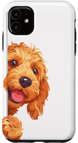 Cockapoo Peeking Around Corner Dog Lovers Case for iPhone 11