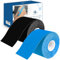axion Kinesiologie Tape 2er Set 500x5cm | 2 Rollen wasserfeste, hautfreundliche, elastische und selbstklebende Bandage | Physio-Tape optimal für Sport & Alltag (Blau Schwarz)