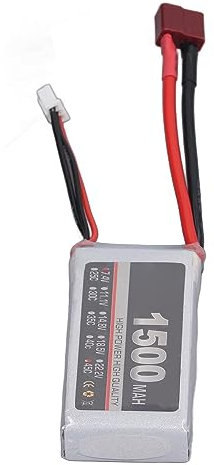 Batterie LiPo 2S 7.4V 1500mAh 45C, Batterie d'avion RC pour Modèle d'avion télécommandé RC (Prise en T)