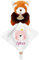 KDO MAGIC - Doudou personnalisé - Personnalisable avec Un prénom - Peluche personnalisée - Cadeau Naissance, garçon, Fille, bébé, Anniversaire (Ours Rose, Panda Roux)