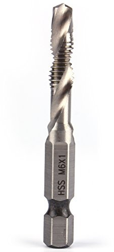Taraud de 6 mm - Foret de cobalt M6 HSS 1/4 - Foret à tige hexagonale et foret conique - Pièce d'outils électriques 8 x 6 x 1