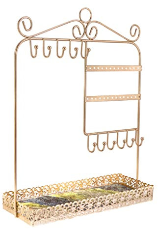 VALICLUD 1stück Earring Organizer Metallständer Mit Haken Eleganter Schmuckbaum Für Ohrringe Und Halsketten Praktisches Display Für Nachttisch Und Kleiderschrank