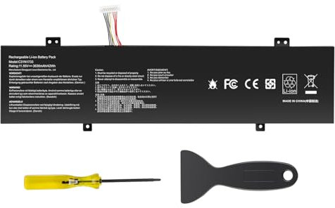 ASUNCELL 11.55V/42Wh C31N1733 Batterie d'ordinateur Portable pour ASUS VivoBook Flip 14 TP412U TP412UA TP412UA-DB21T TP412UA-DB31T TP412UA-DB51T TP412UA-DB71T TP412UA-AS8202T TP412UA-EC085T Series