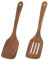 VOSSOT Juego de 2 espátulas de madera, espátulas ranuradas, de madera, con agujero, utensilios de cocina, espátulas planas, juego de cucharas de madera