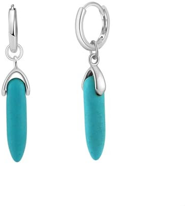 HeyMeili Türkis Tropfen Ohrringe Blau Wassertropfen Türkis Creolen Ohrringe Baumeln Ohrringe Lange Türkis Ohrringe Schmuck Für Frauen und Mädchen Geschenke