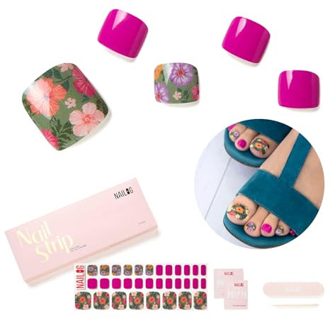 Unghie Gel Adesive UV per PIEDI - Nailog 32 pcs Pendenza Adesivo Per Unghie UV - Pellicola per Unghie Autoadesiva - Adesivi per unghie in gel Qualità da Salone,Regalo Donna