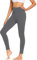FOTOCITI Leggings Damen High Waist Elastische Sportleggins Fitnesshose Blickdicht Schwarze Laufhose Sporthose für Gym Yoga (Dunkelgrau,S-M)