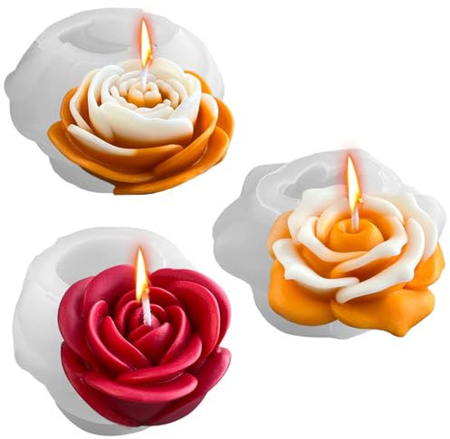 Midnadiy moldes de silicona flores para, suave molde de silicona para velasm con superficie lisa & Fácil de desmoldar, Perfecto para manualidades DIY, moldes para la fabricación de velas