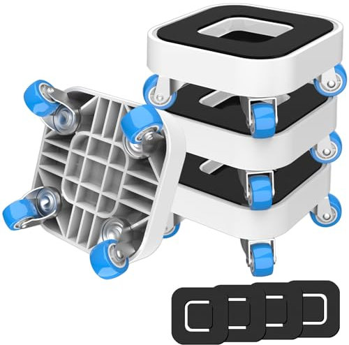 NIUXX Möbelrollen, Möbeltransportrollen Set, 360 Grad Schwerlastrollen, 1-in-Möbelrollen Klein mit Rillen, Transportrollen Bett, 4 Möbelroller mit Rollen Maximale Belastung 350 Kg
