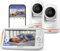 jeeber 2K/3MP Camara Vigilancia Bebe con 2 Camaras con App Movil, 5 IPS Pantalla, Rotación de 360 ​​Grados, Visión Nocturna, Detección Inteligente de llanto, Área de Seguridad Personalizada